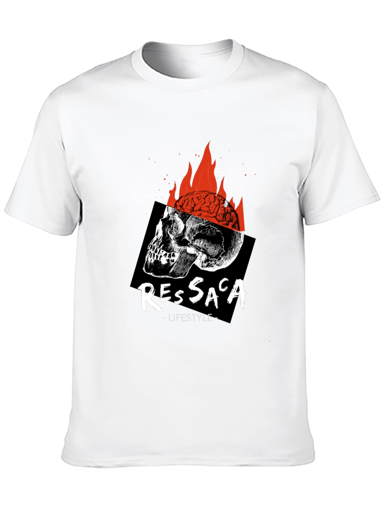 Edgy Skull & Brain Fire T-Shirt