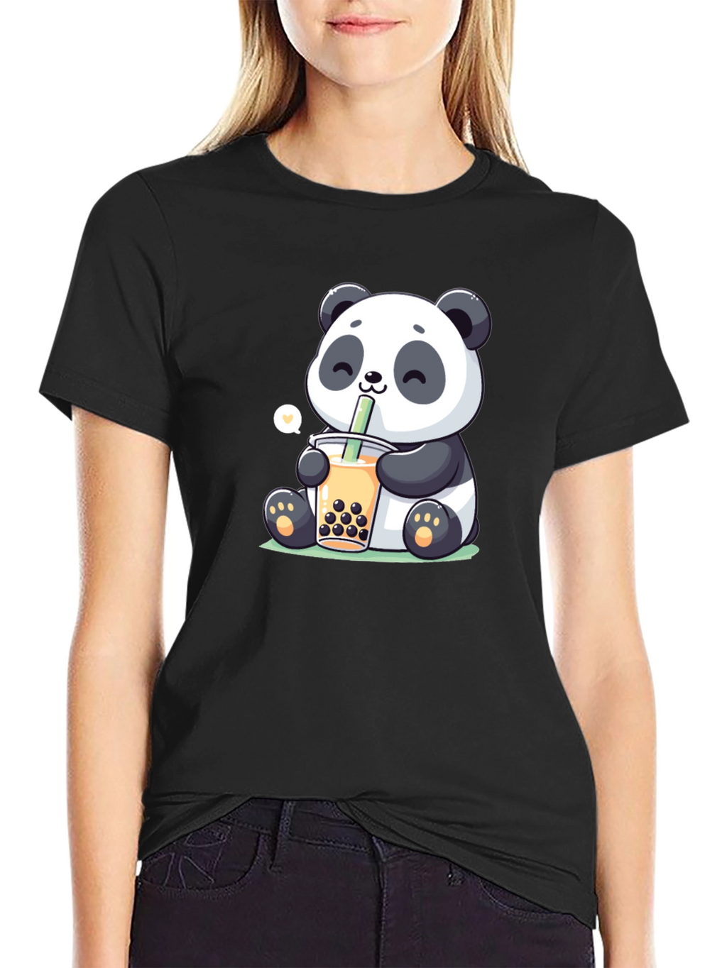 Cute Panda Boba Tea Graphic T-Shirt