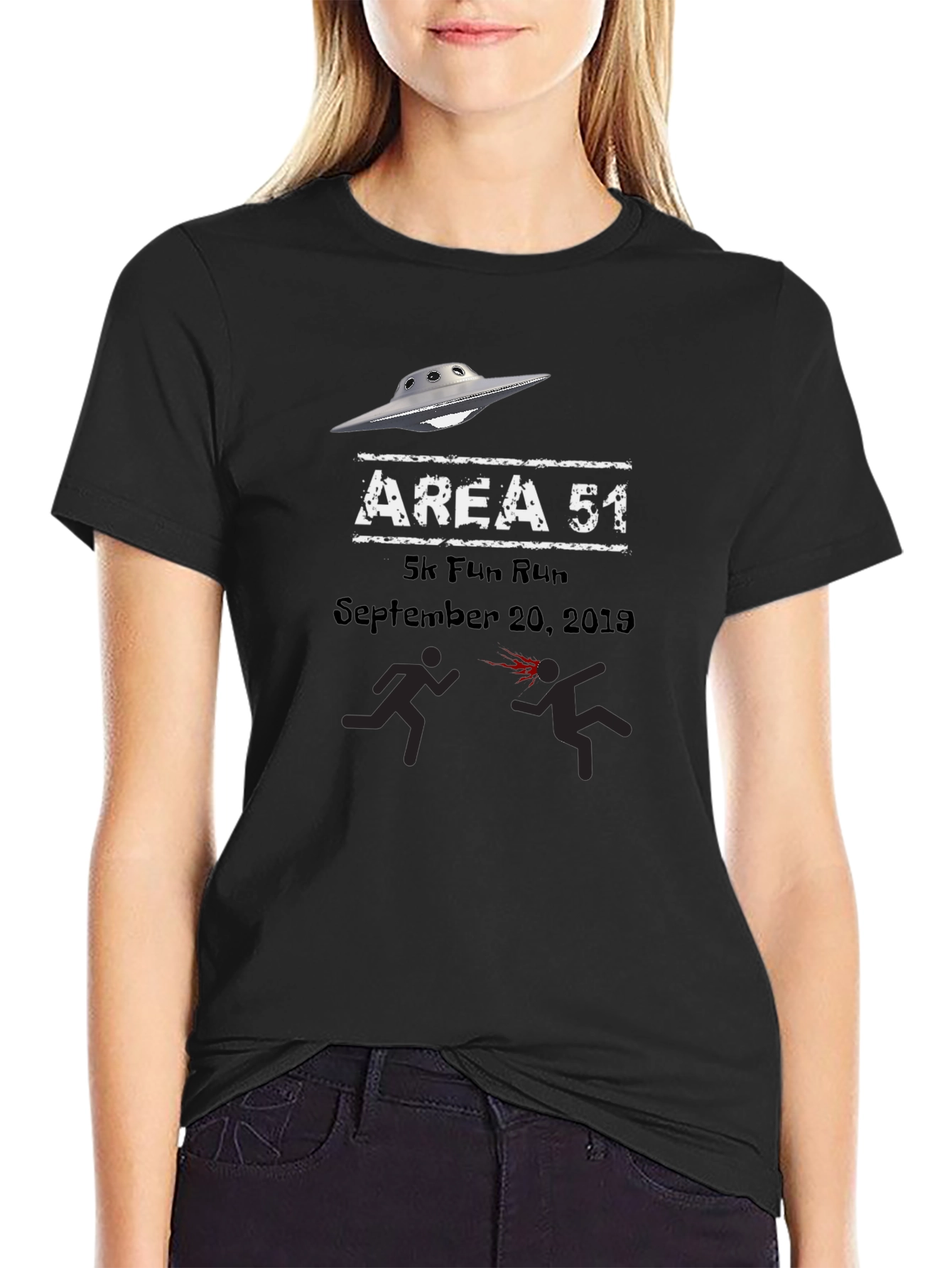 Area 51 5k Fun Run T-Shirt September 20 2019 Black