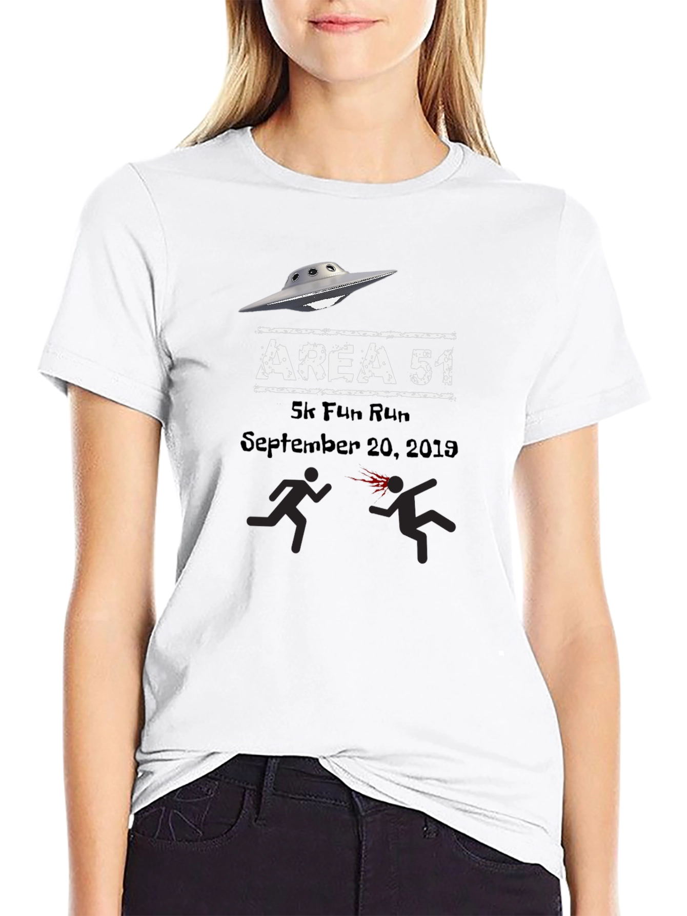 Area 51 5k Fun Run T-Shirt September 20 2019 Black