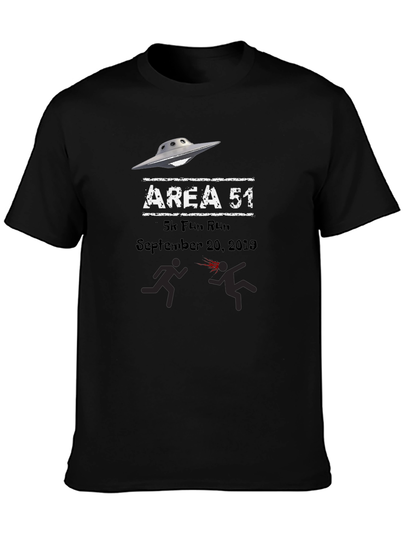 Area 51 5k Fun Run T-Shirt September 20 2019 Black