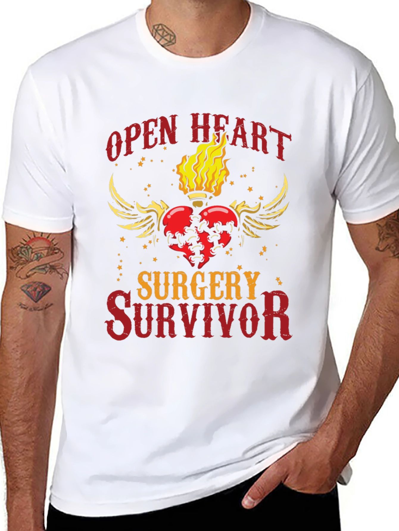 Open Heart Surgery Survivor Graphic T-Shirt