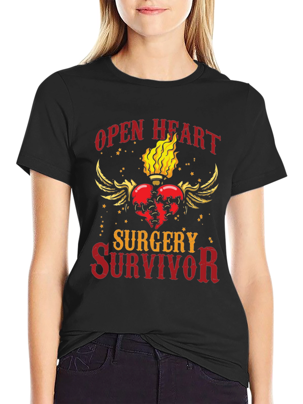 Open Heart Surgery Survivor Graphic T-Shirt