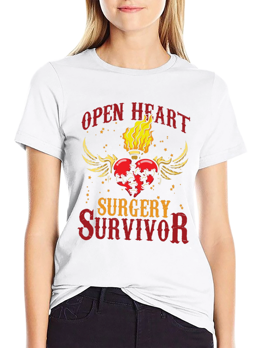 Open Heart Surgery Survivor Graphic T-Shirt