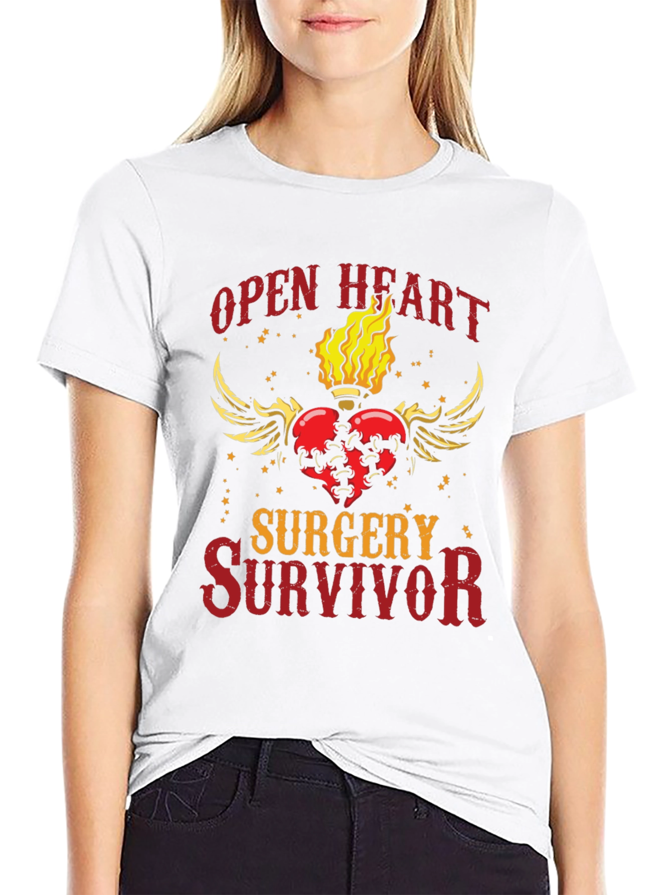 Open Heart Surgery Survivor Graphic T-Shirt