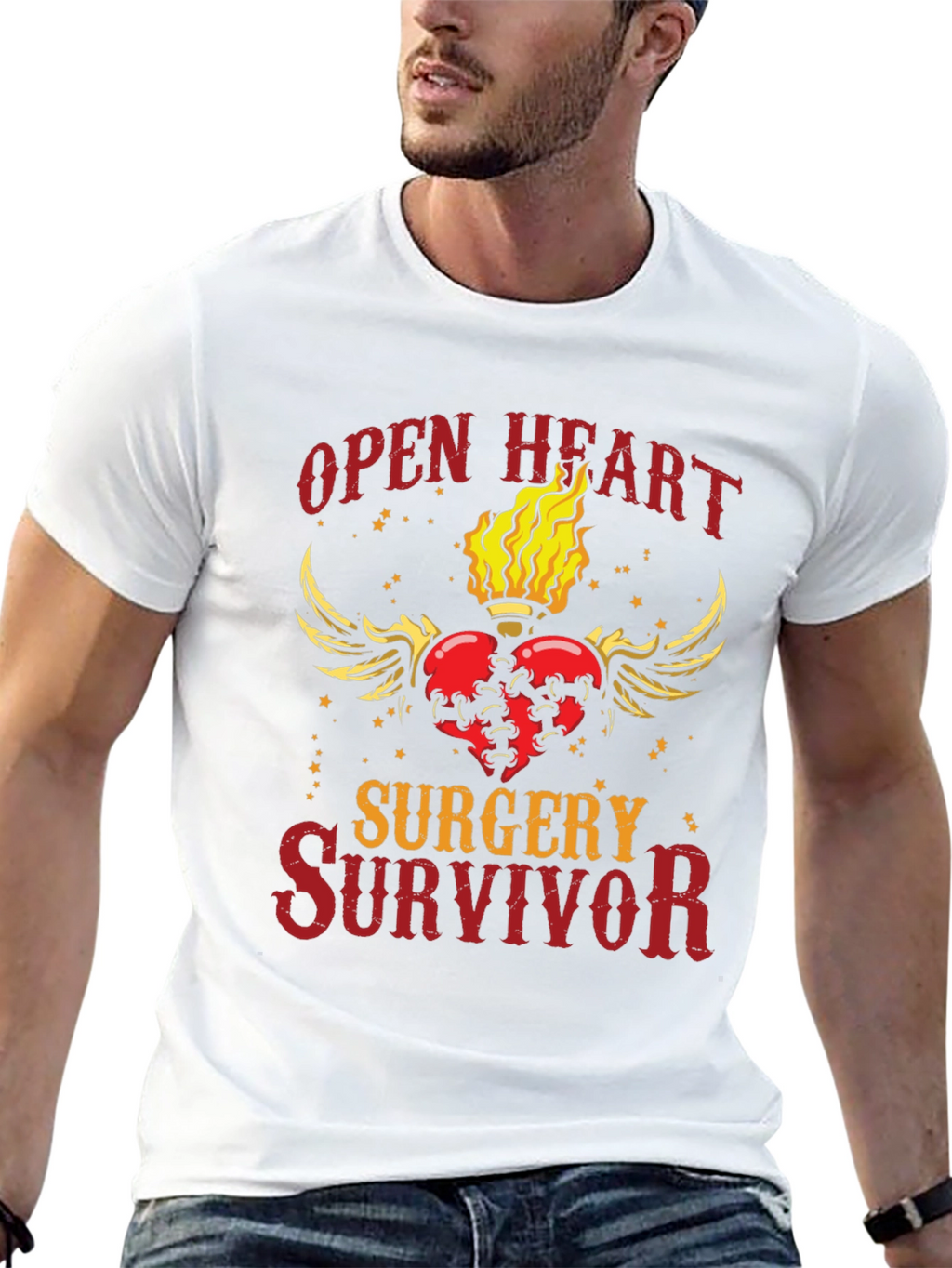 Open Heart Surgery Survivor Graphic T-Shirt