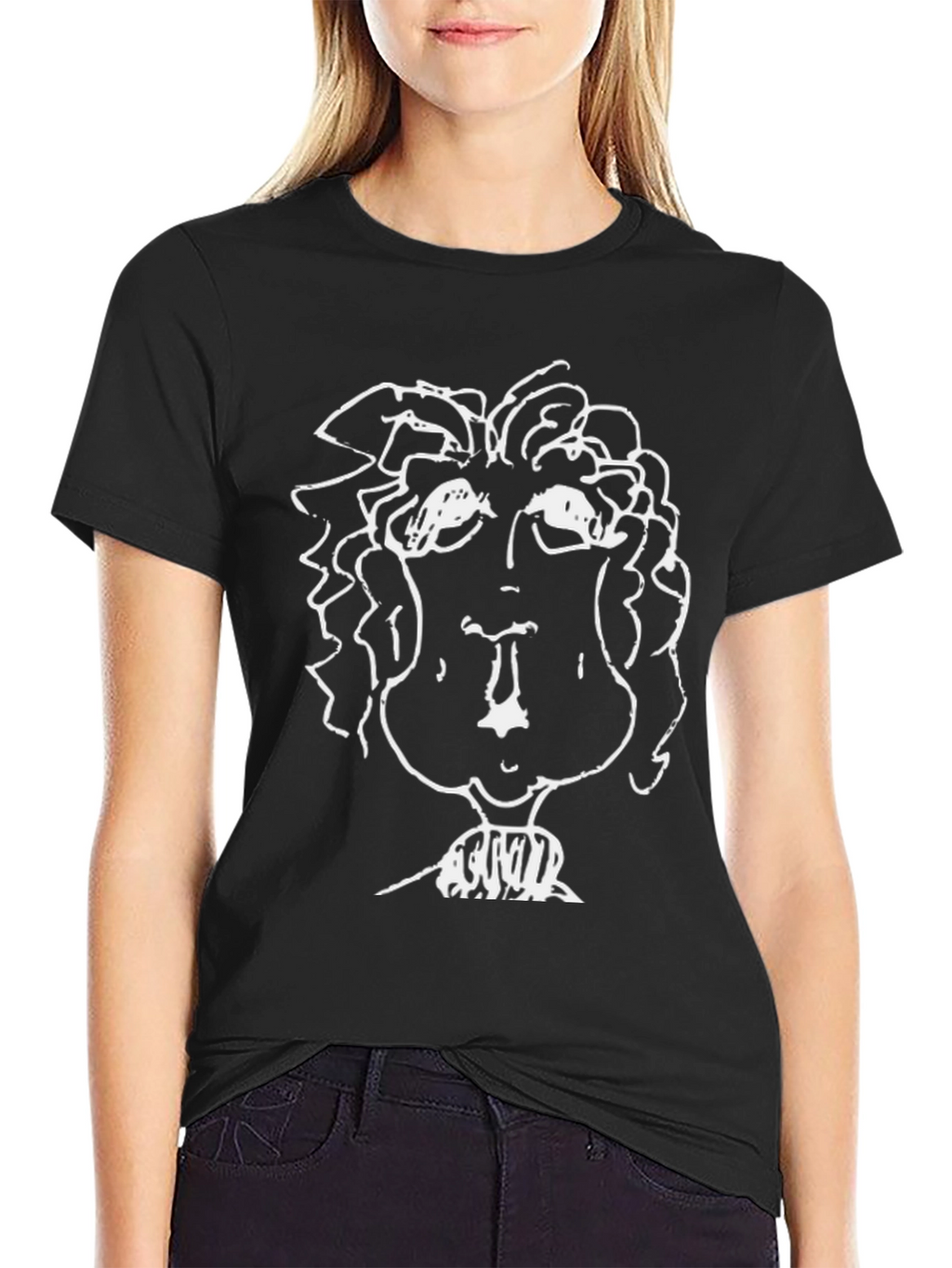 Abstract Portrait Black T-Shirt