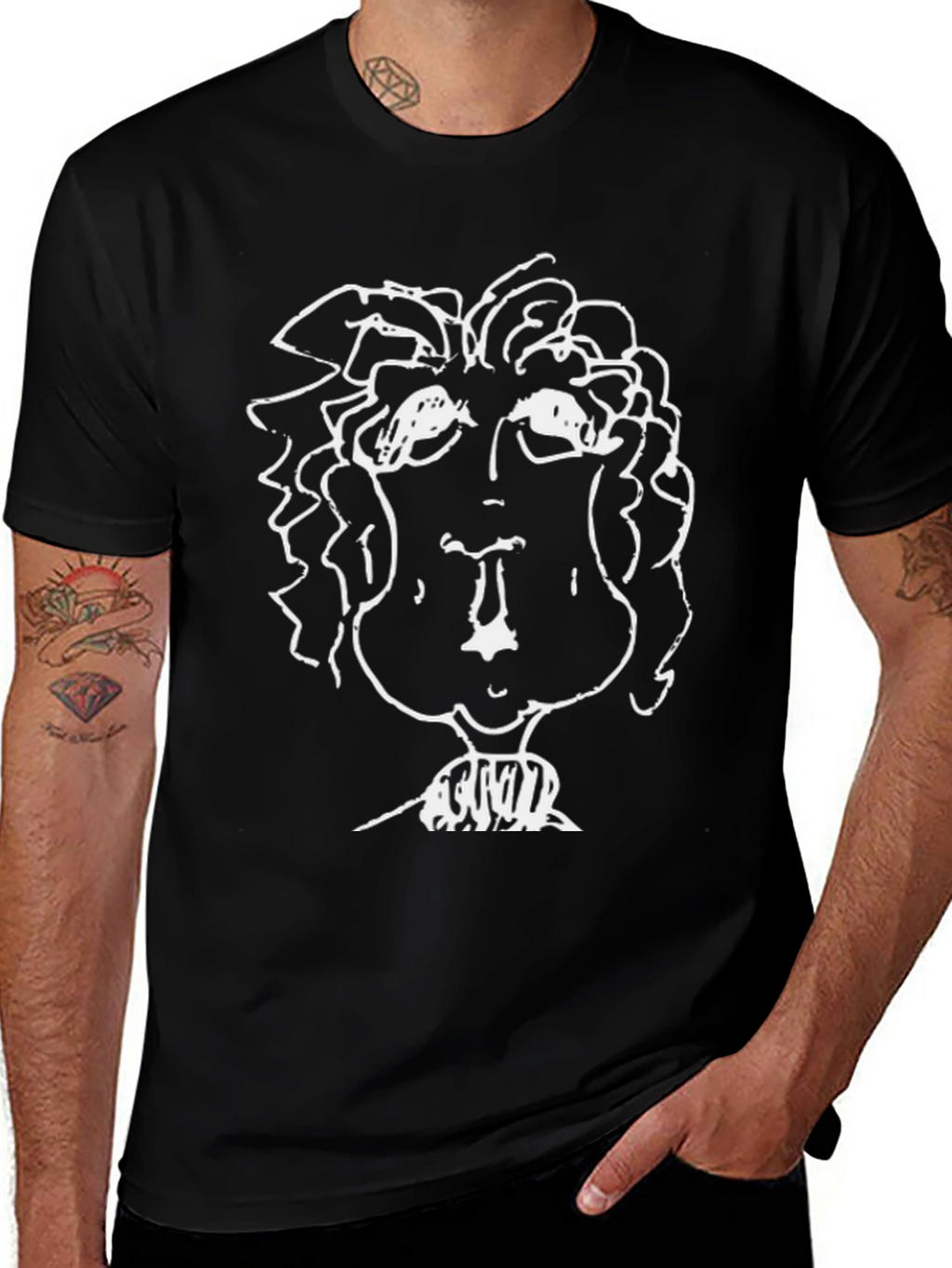 Abstract Portrait Black T-Shirt