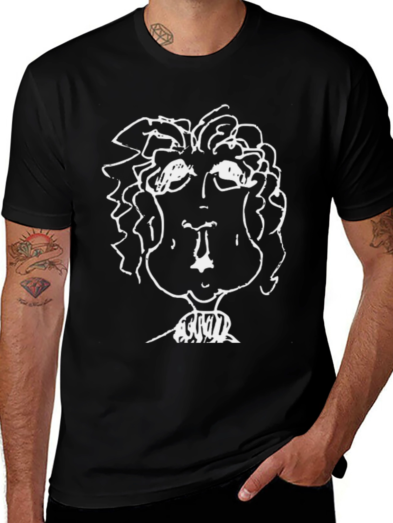 Abstract Portrait Black T-Shirt