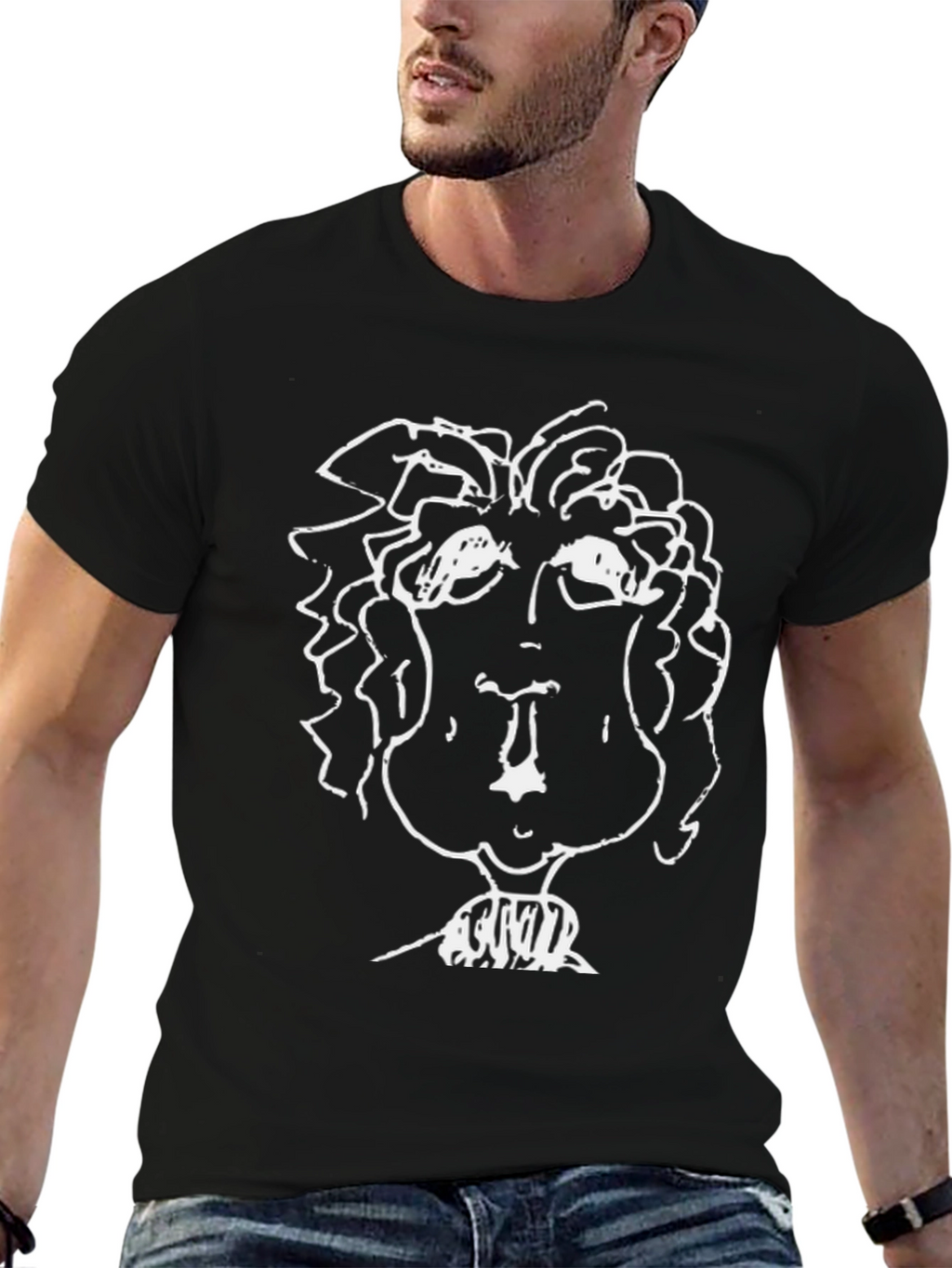 Abstract Portrait Black T-Shirt
