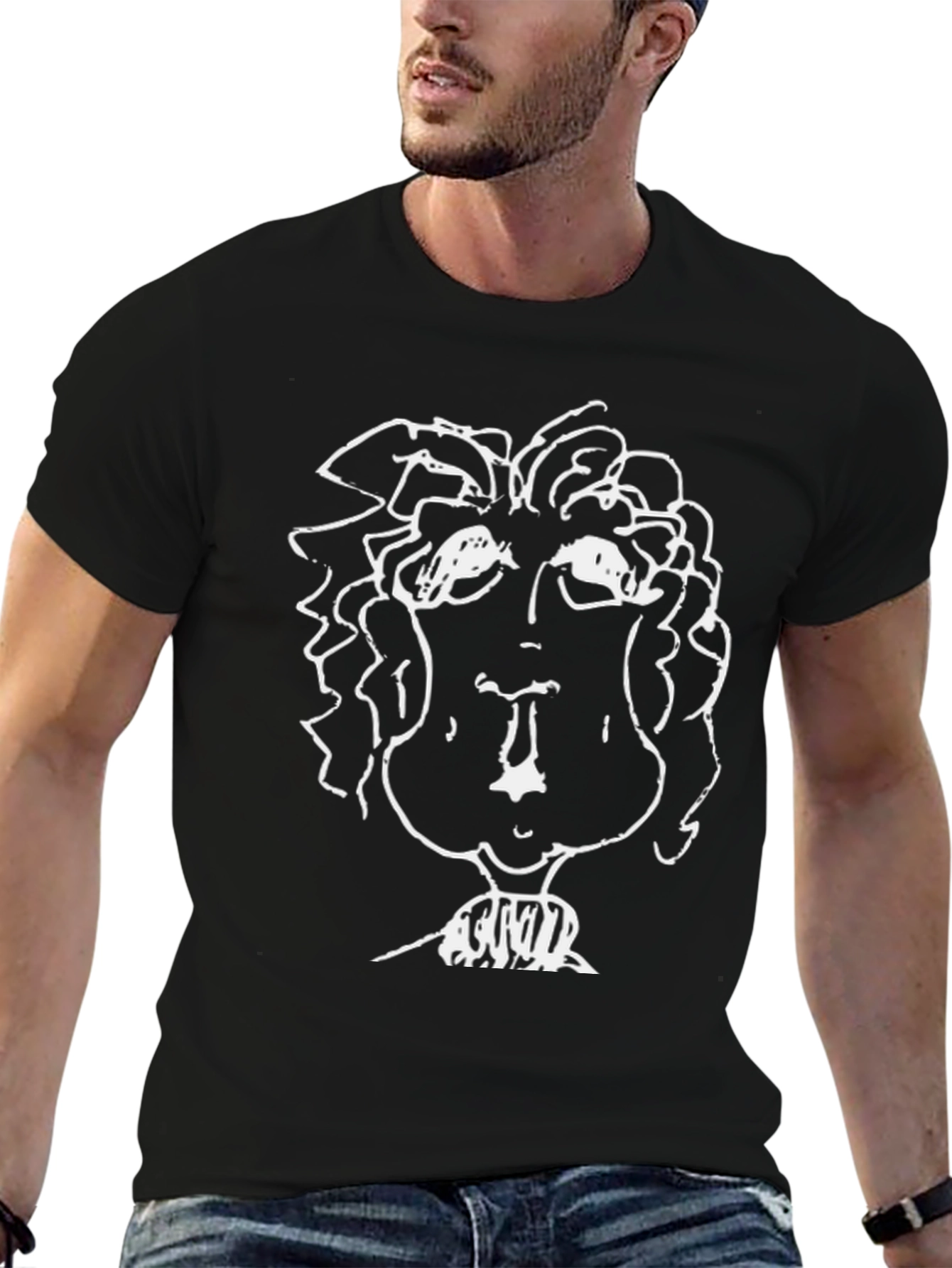 Abstract Portrait Black T-Shirt