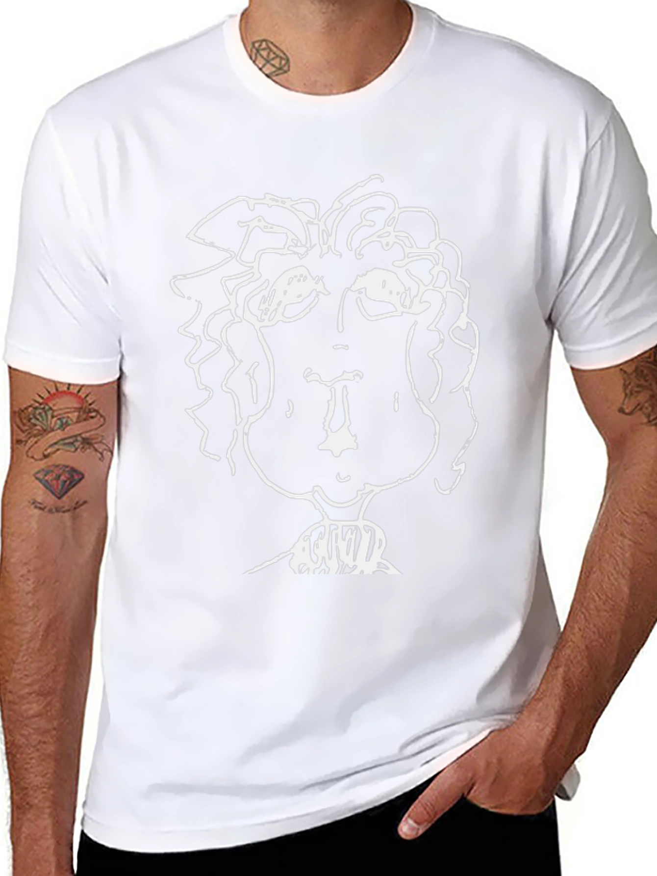 Abstract Portrait Black T-Shirt