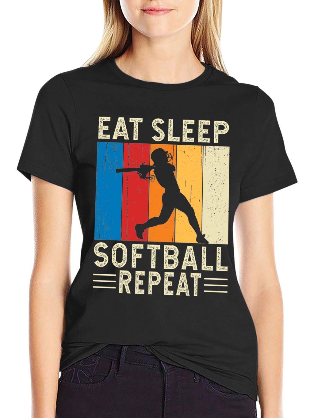 Eat Sleep Softball Repeat T-Shirt