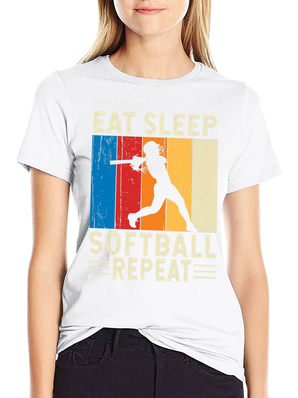 Eat Sleep Softball Repeat T-Shirt