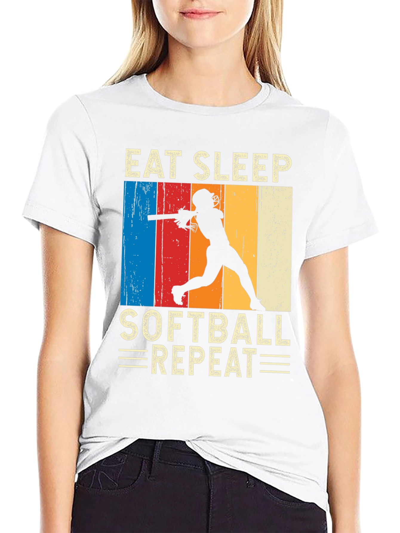 Eat Sleep Softball Repeat T-Shirt