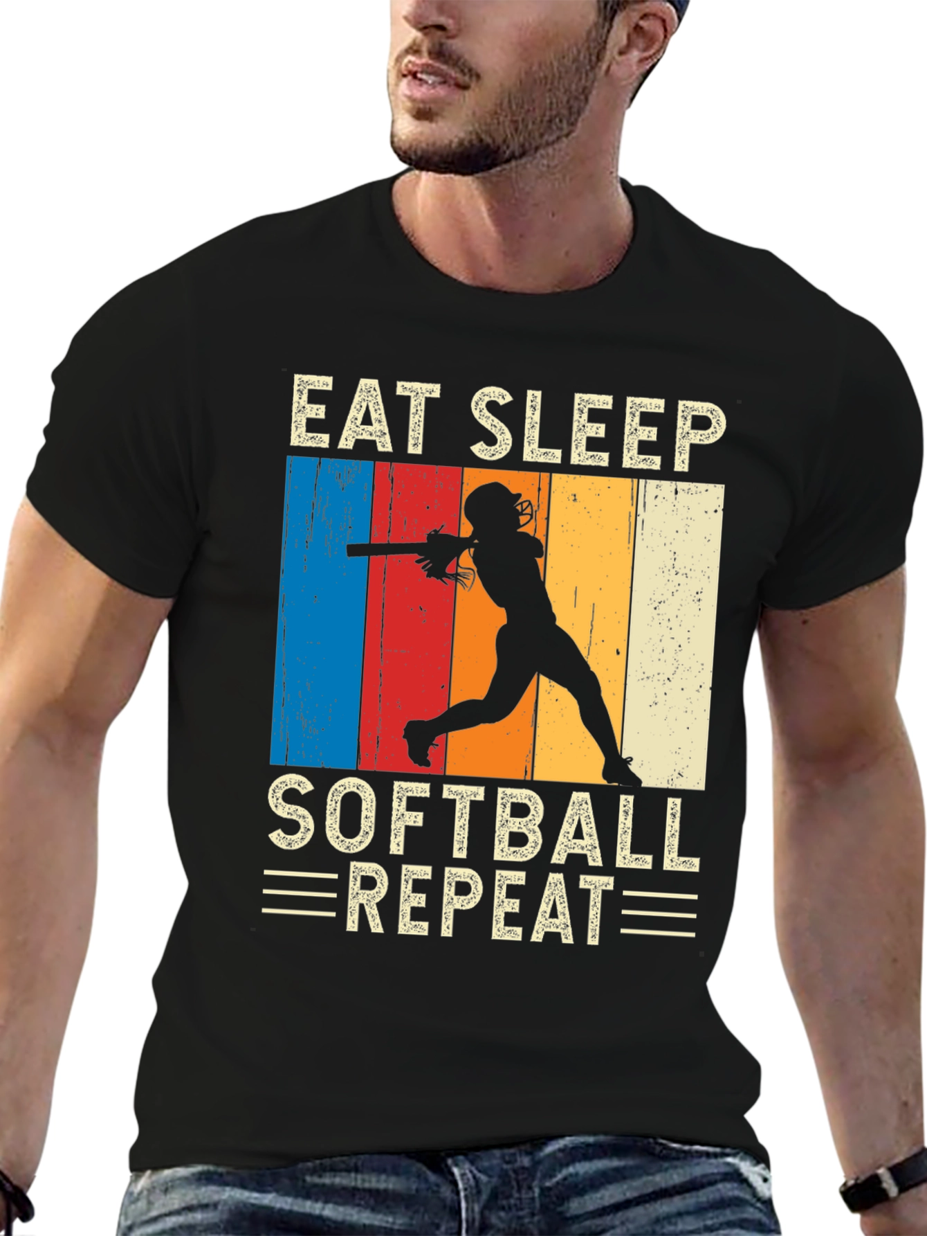 Eat Sleep Softball Repeat T-Shirt