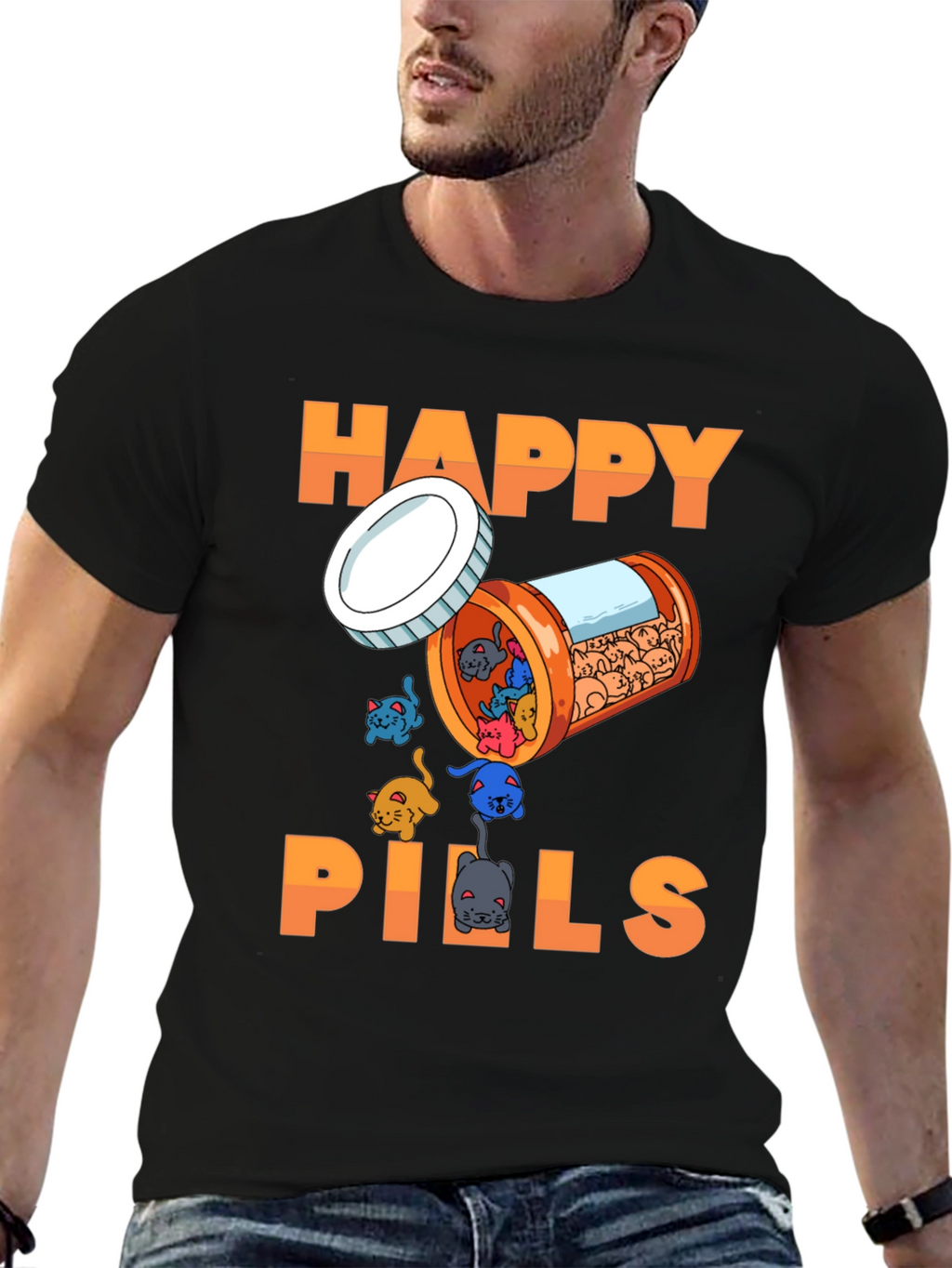Happy Pills T-Shirt - Cat Lover Edition