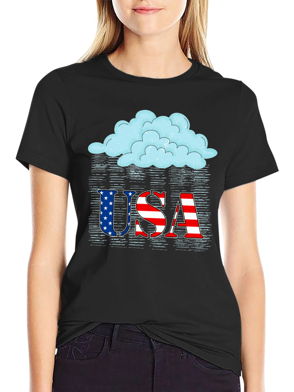 USA Patriotic Cloud Graphic Tee