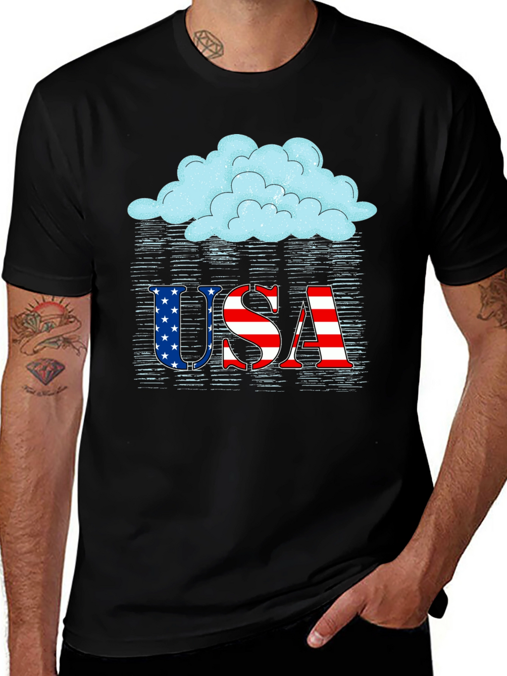 USA Patriotic Cloud Graphic Tee