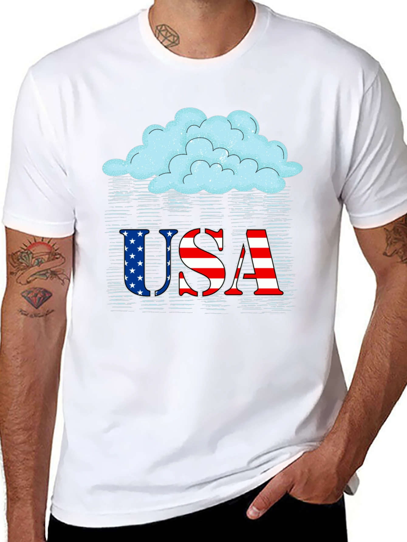 USA Patriotic Cloud Graphic Tee