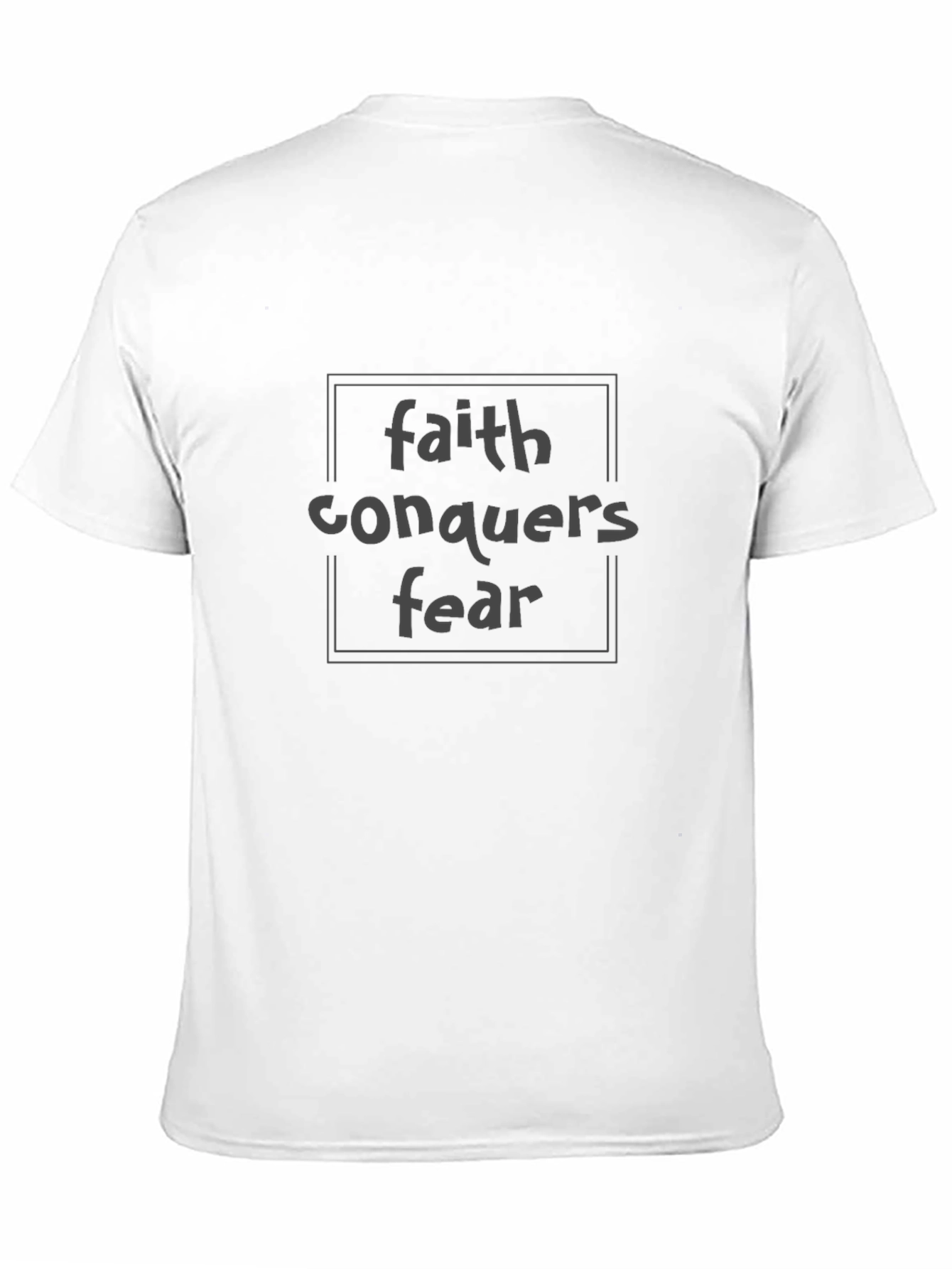 Faith Conquers Fear Black Graphic T-Shirt