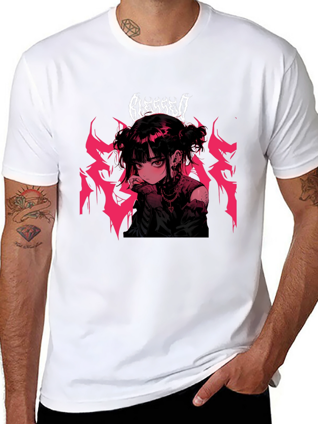 Blessed Anime Girl Black T-Shirt