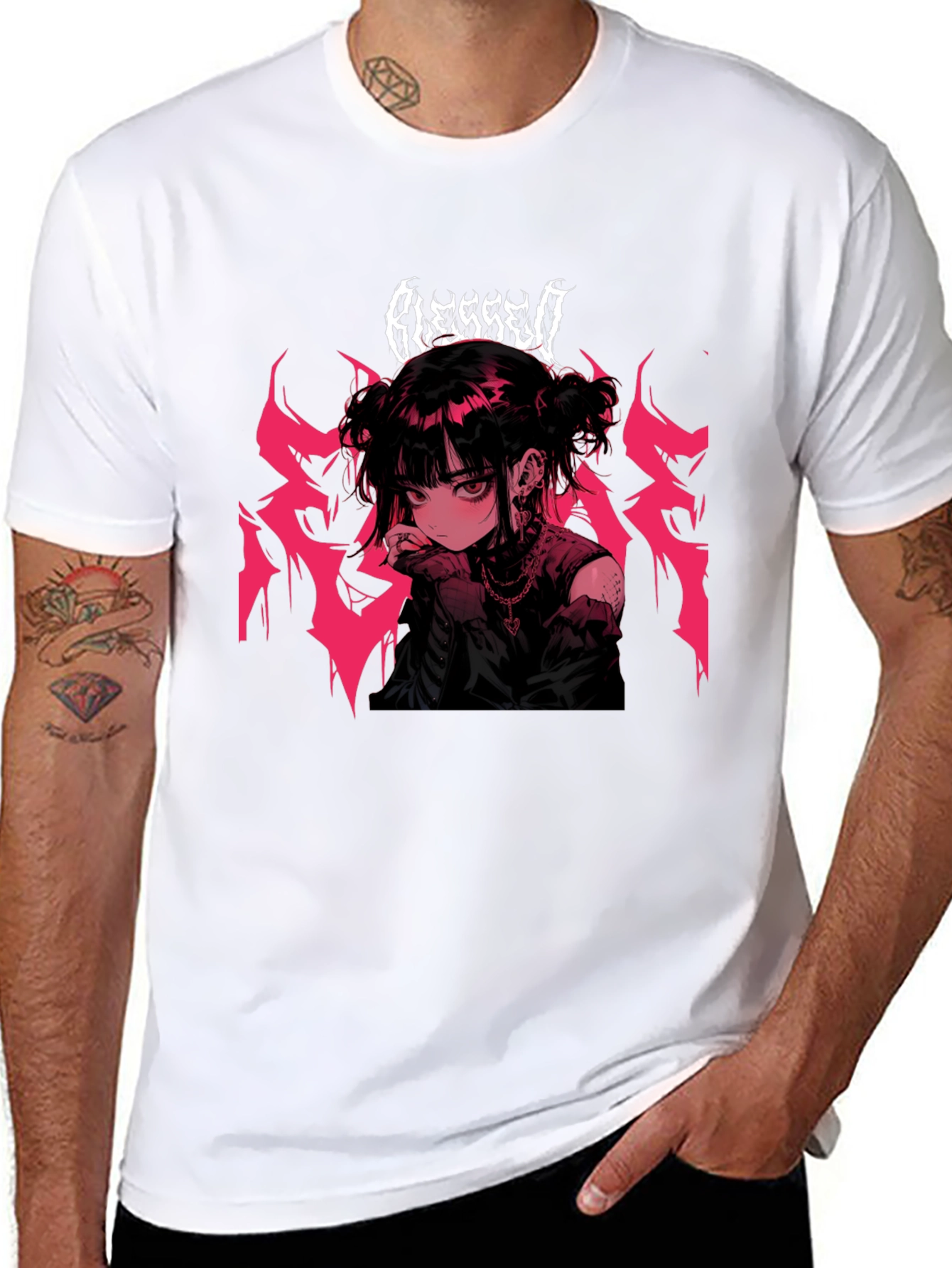 Blessed Anime Girl Black T-Shirt