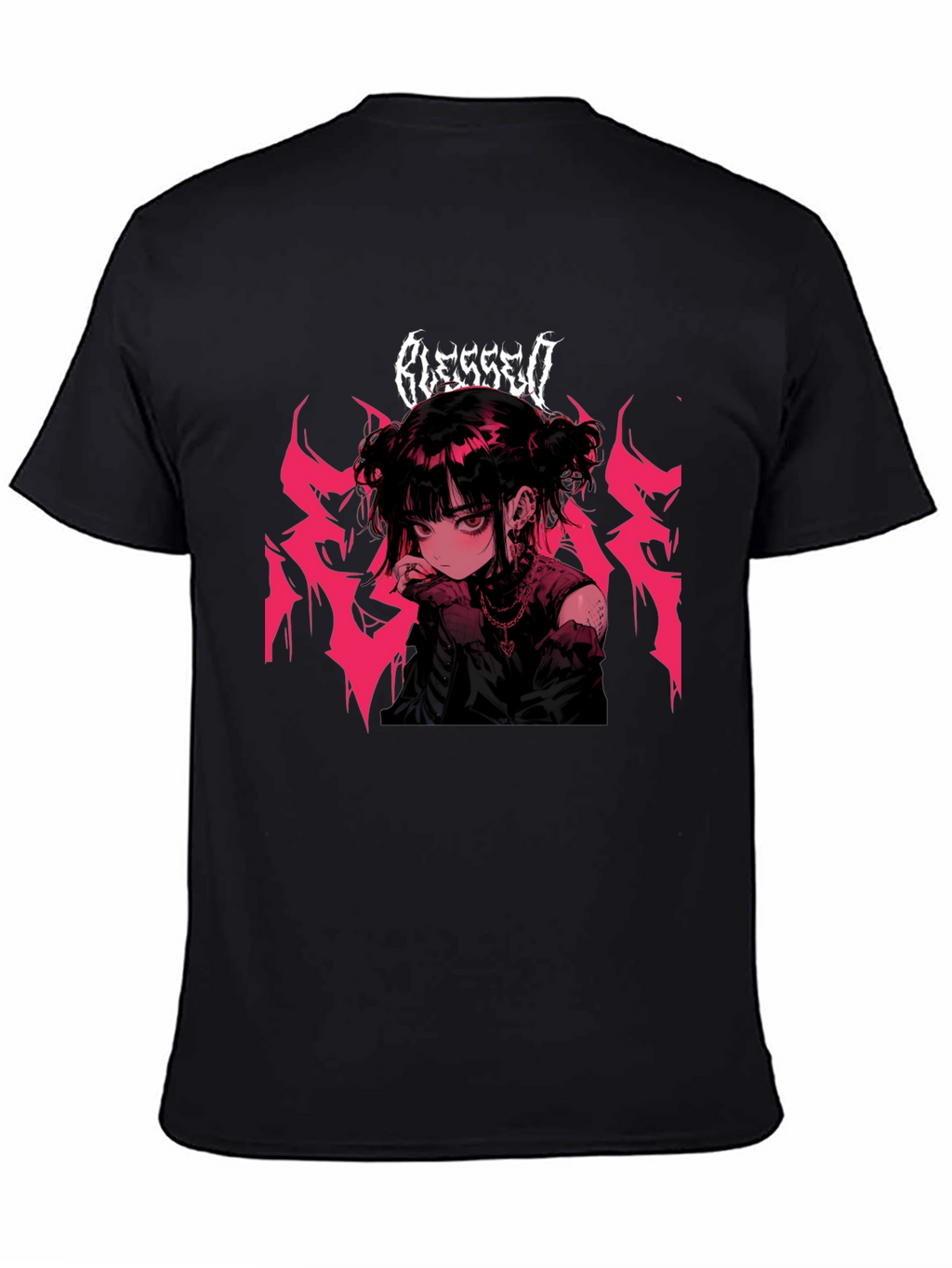 Blessed Anime Girl Black T-Shirt