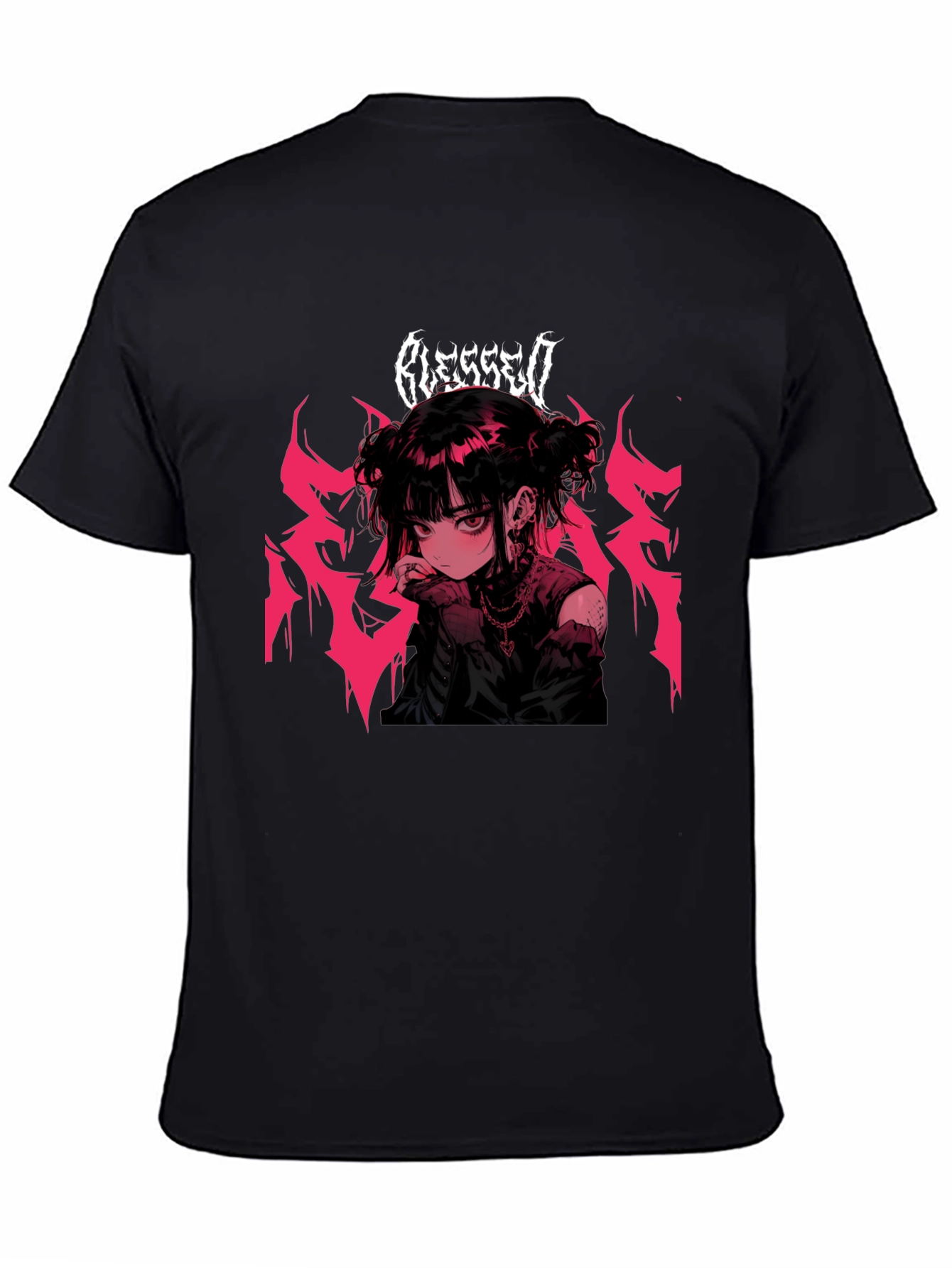 Blessed Anime Girl Black T-Shirt