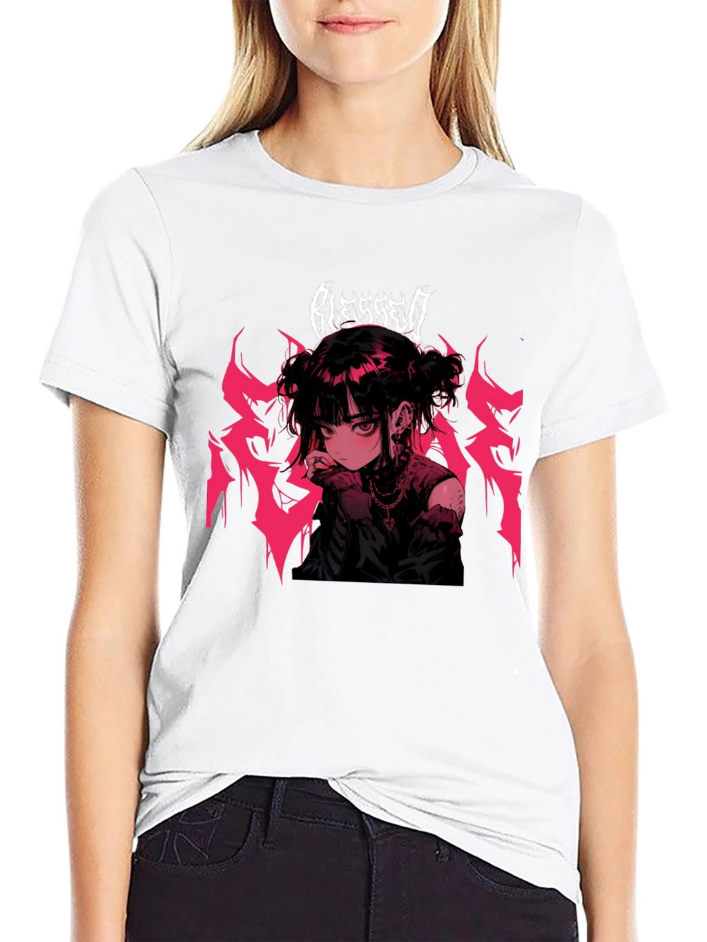 Blessed Anime Girl Black T-Shirt