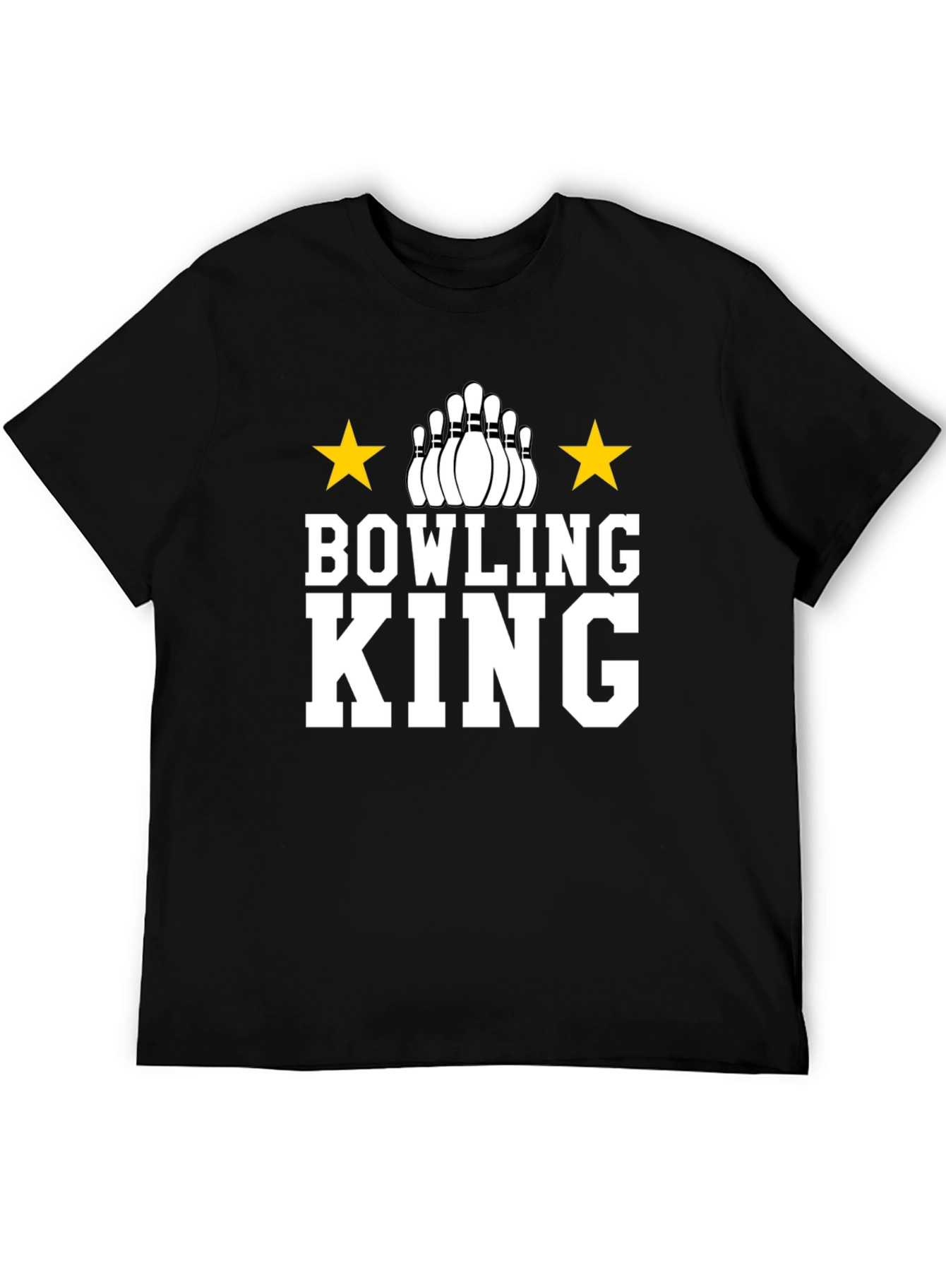 Bowling King T-Shirt - Black Graphic Tee