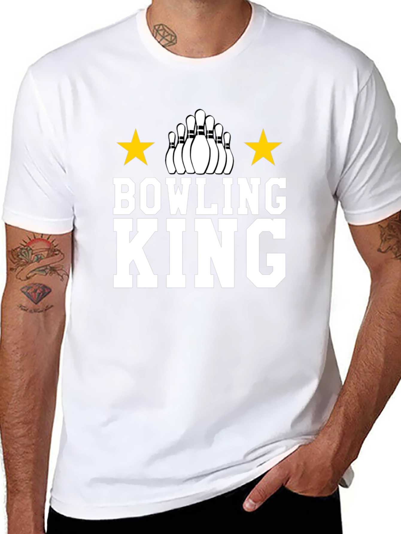 Bowling King T-Shirt - Black Graphic Tee