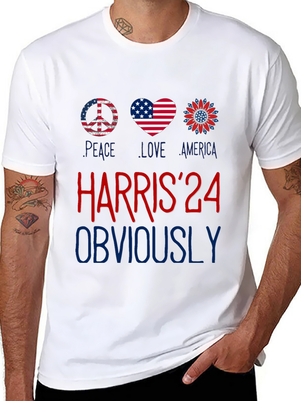 Harris 24 Peace Love America Graphic Tee