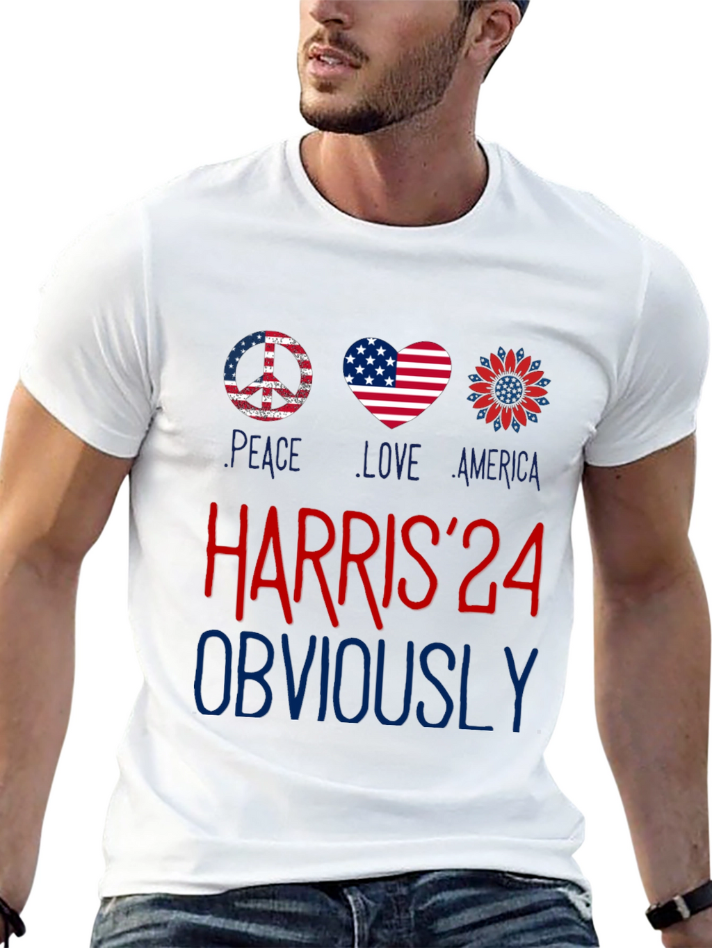 Harris 24 Peace Love America Graphic Tee