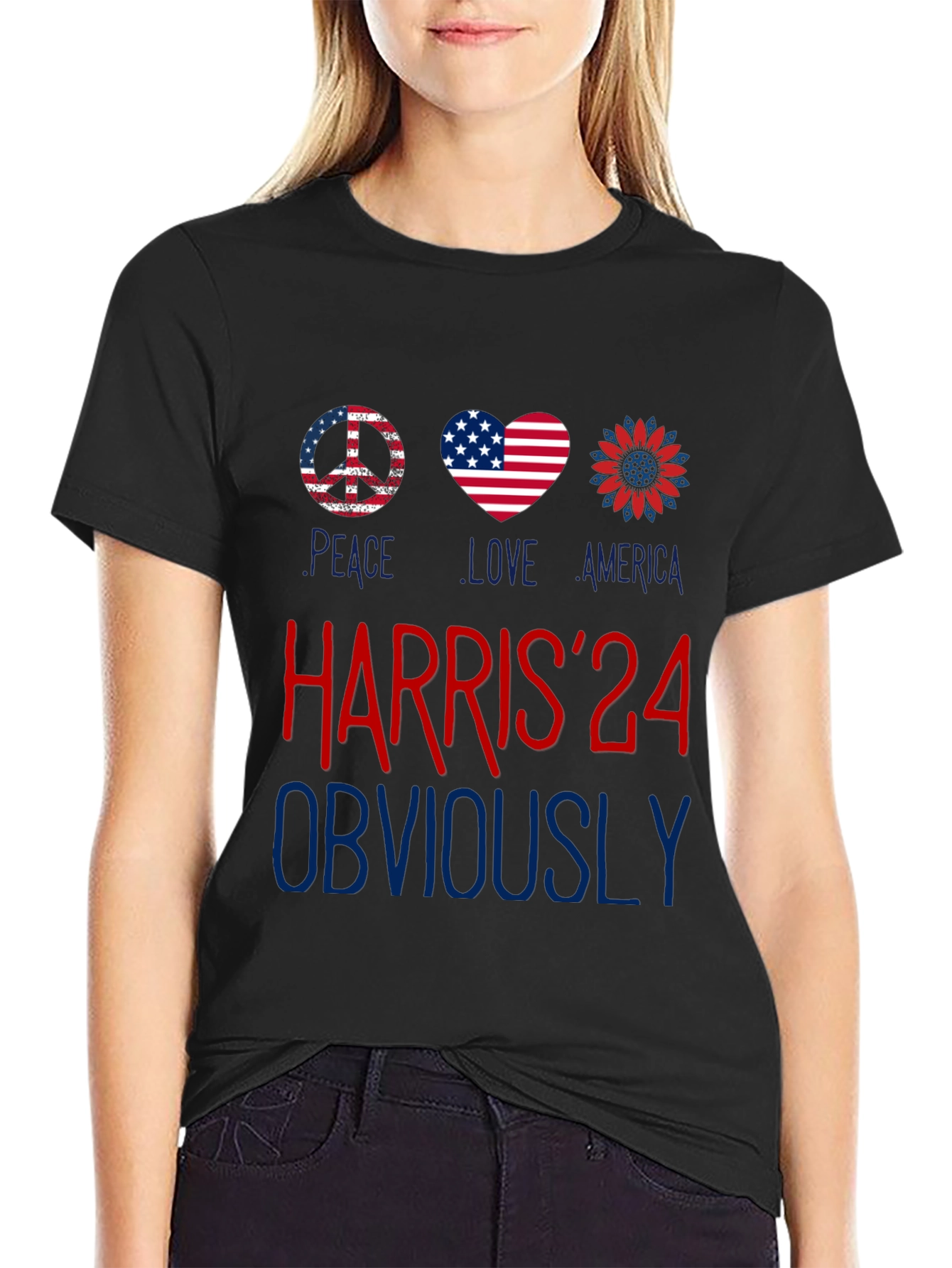 Harris 24 Peace Love America Graphic Tee