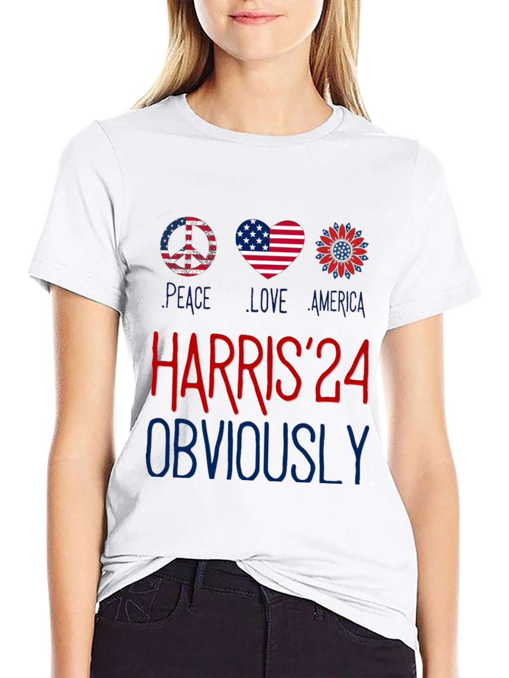 Harris 24 Peace Love America Graphic Tee