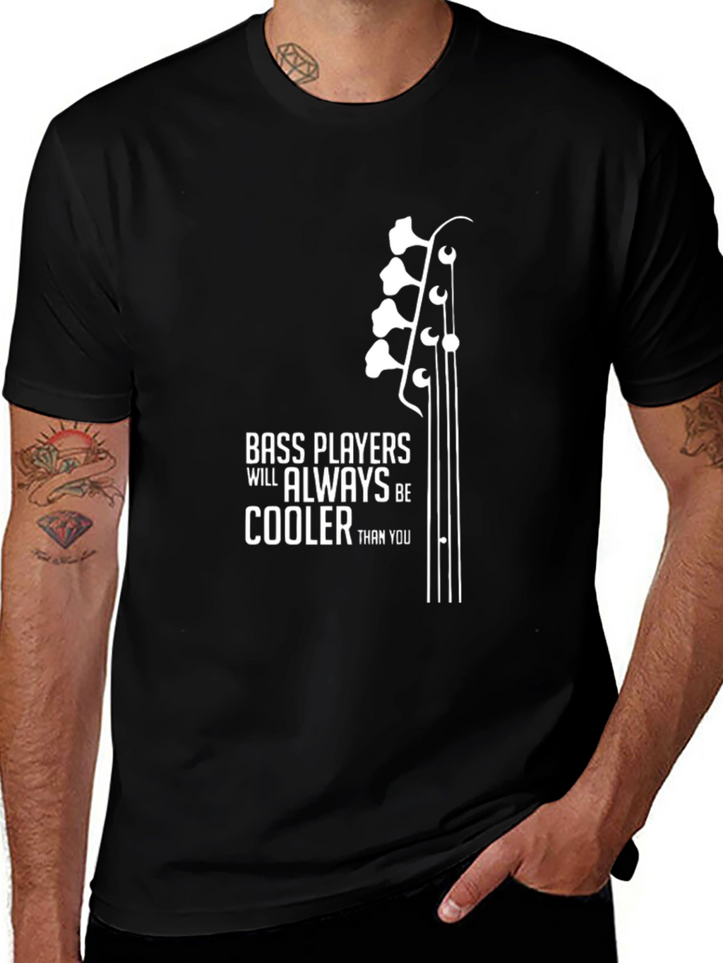 Cool Bass Player T-Shirt - Black