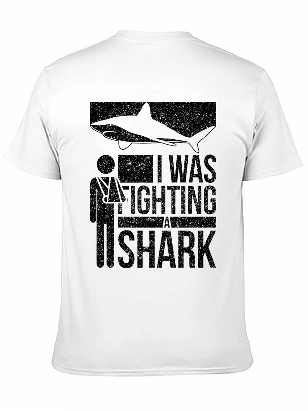 Shark Attack Funny Broken Arm Graphic Tee
