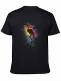 Flamingo Art Print Black T-Shirt