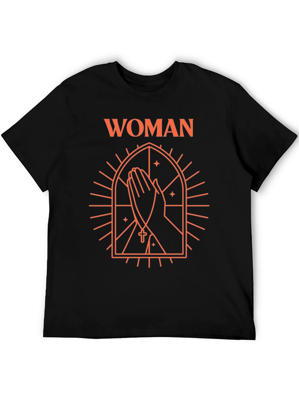 Woman Praying T-Shirt - Black Graphic Tee