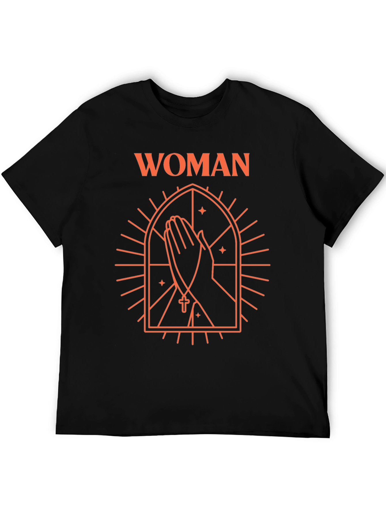 Woman Praying T-Shirt - Black Graphic Tee