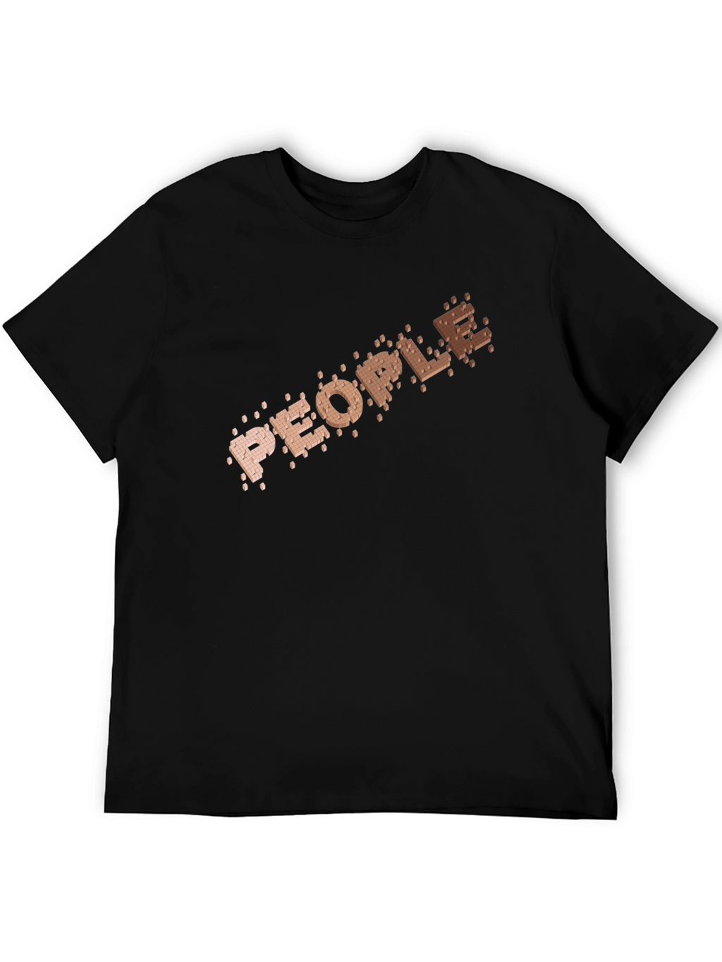 People Brick Pattern Black Tee