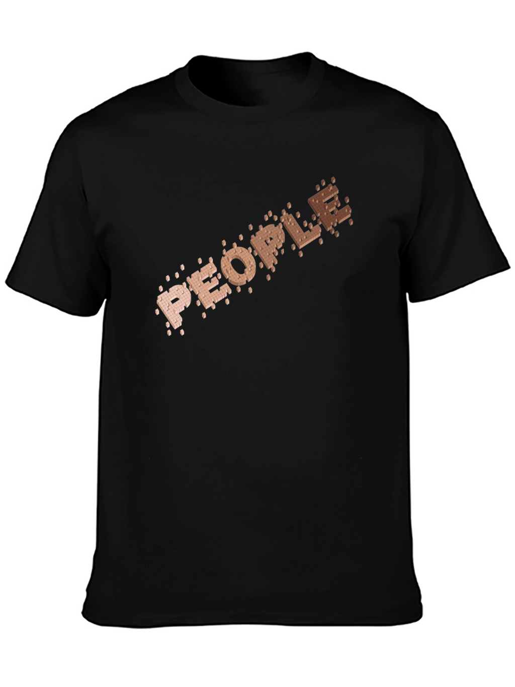 People Brick Pattern Black Tee