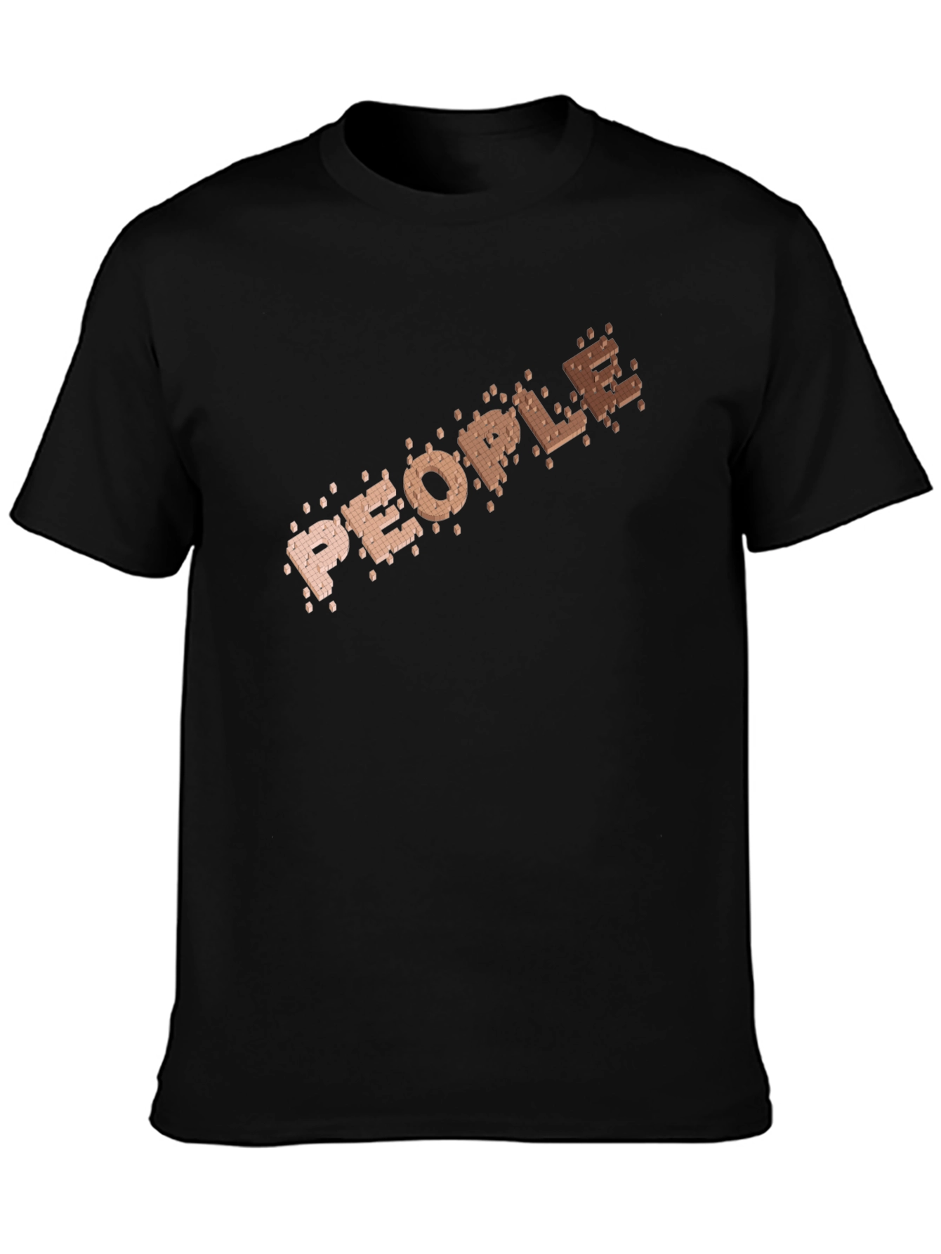 People Brick Pattern Black Tee