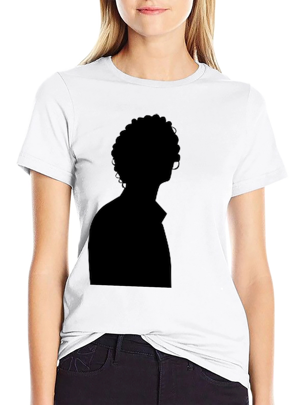 Silhouette Graphic Tee - Solid Black Casual Style