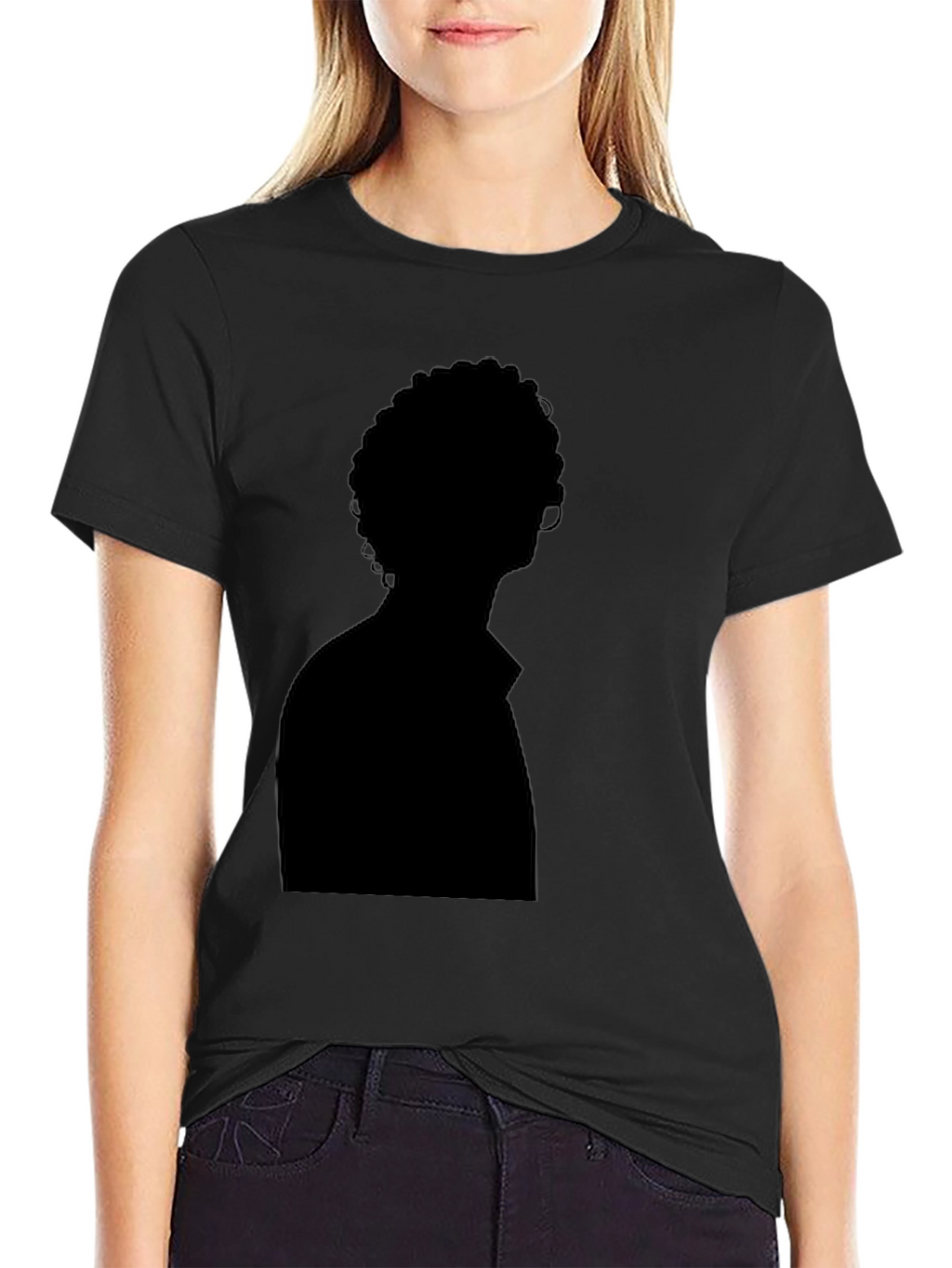 Silhouette Graphic Tee - Solid Black Casual Style