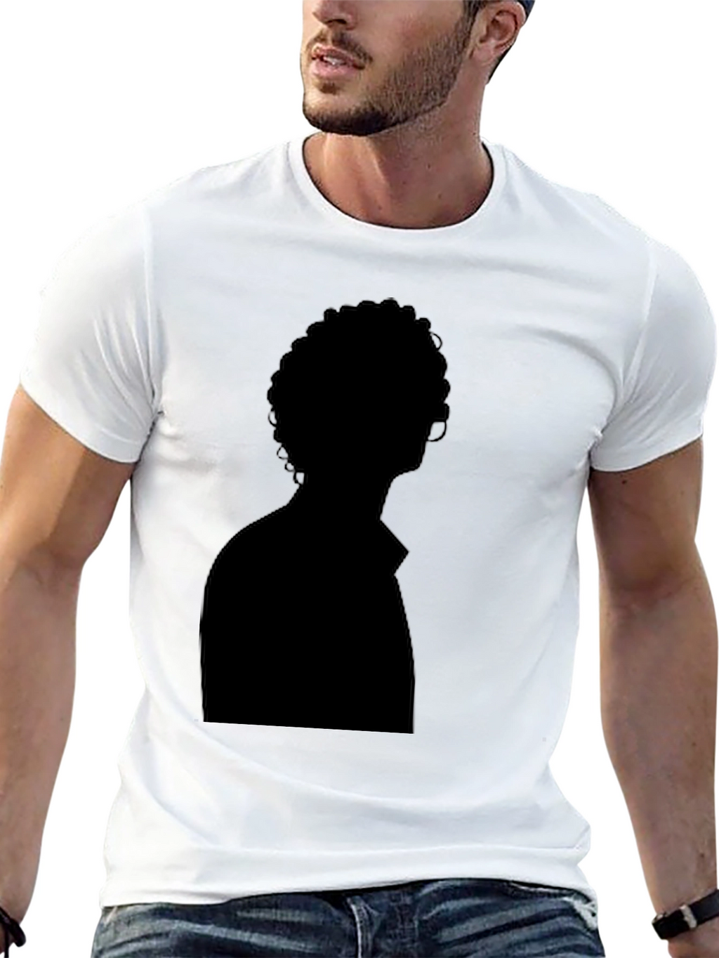 Silhouette Graphic Tee - Solid Black Casual Style
