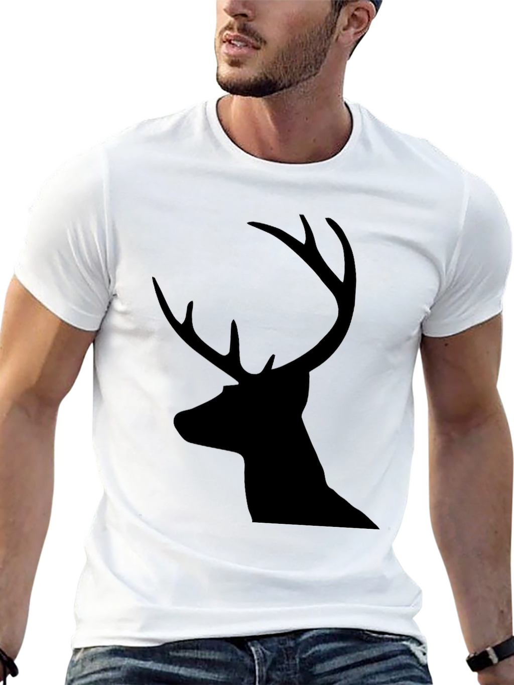 Deer Silhouette Graphic Tee - Classic Black T-Shirt