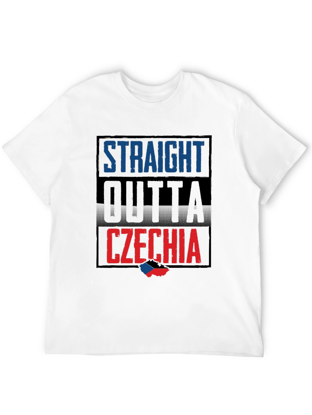 Straight Outta Czechia T-Shirt - Black Crew Neck