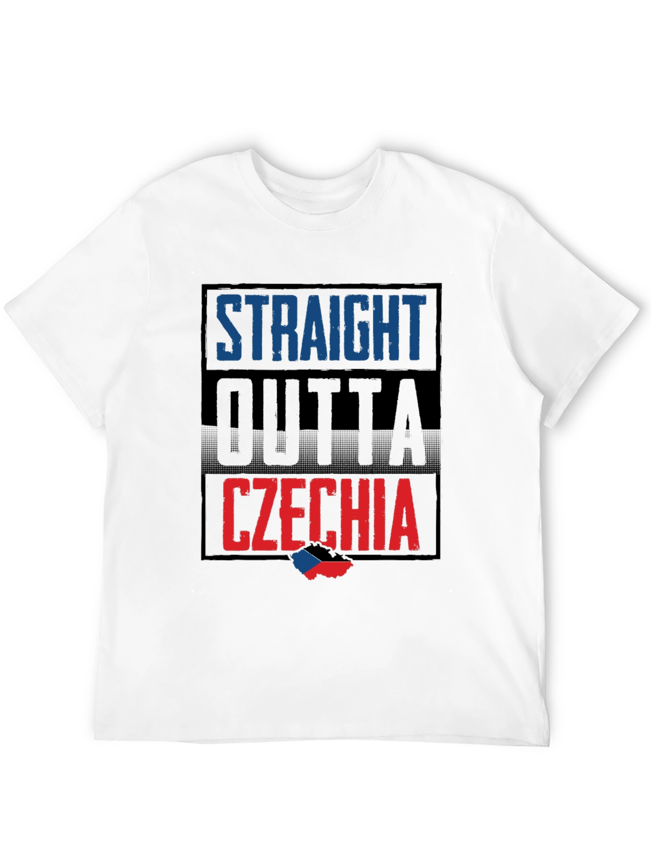 Straight Outta Czechia T-Shirt - Black Crew Neck